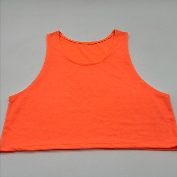 Men’s Neon Orange Crop Top Tank Top size small - Picture 1 of 4